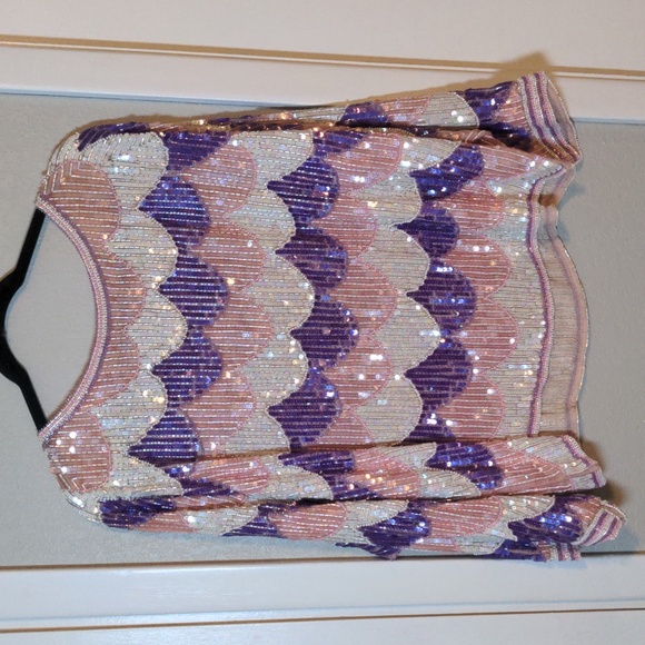 VTG Vintage Saks Fifth Avenue sequin long sleeve, large - Picture 8 of 13